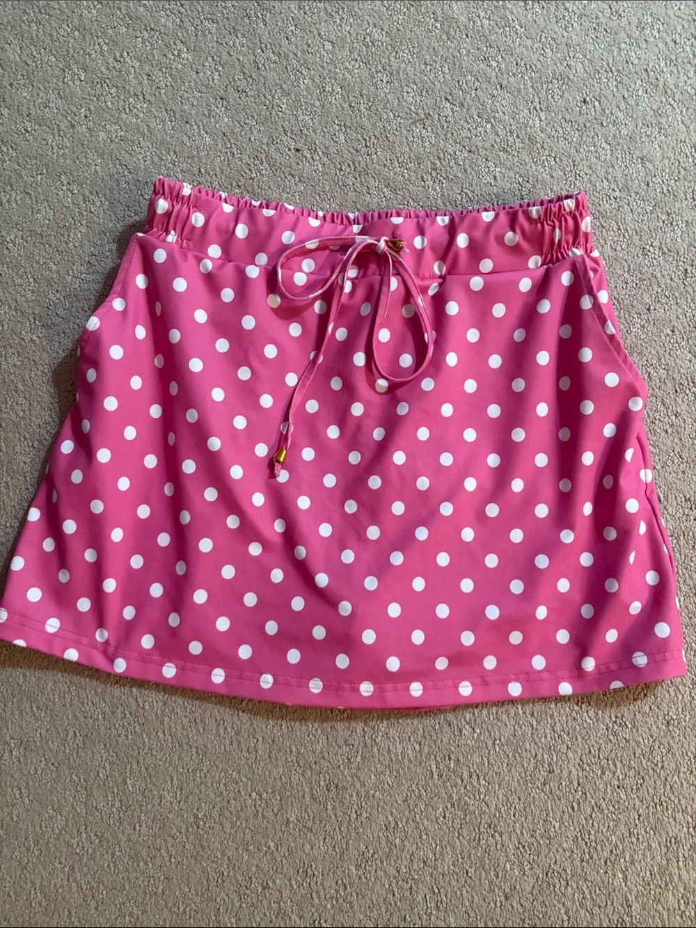 Jess Lea Pink Polka Dot Skort with Drawstring Waist